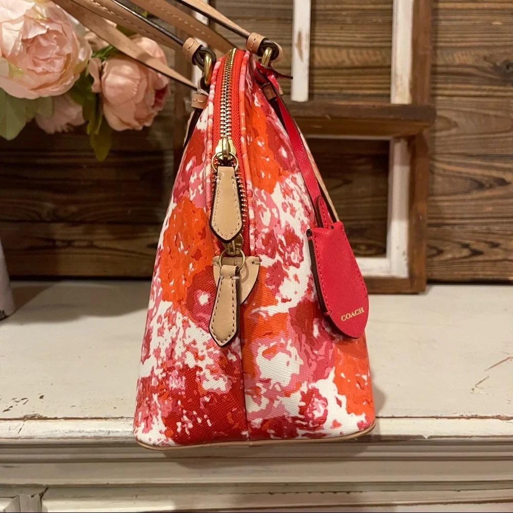 SALE! Coach Peyton Floral Cora Domed Shoulder Bag Satchel NWOT - Picture 9 of 13